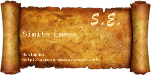 Simits Emese névjegykártya